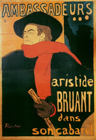 Ambassadeurs: Aristide Bruant, 1892 by Henri de Toulouse Lautrec